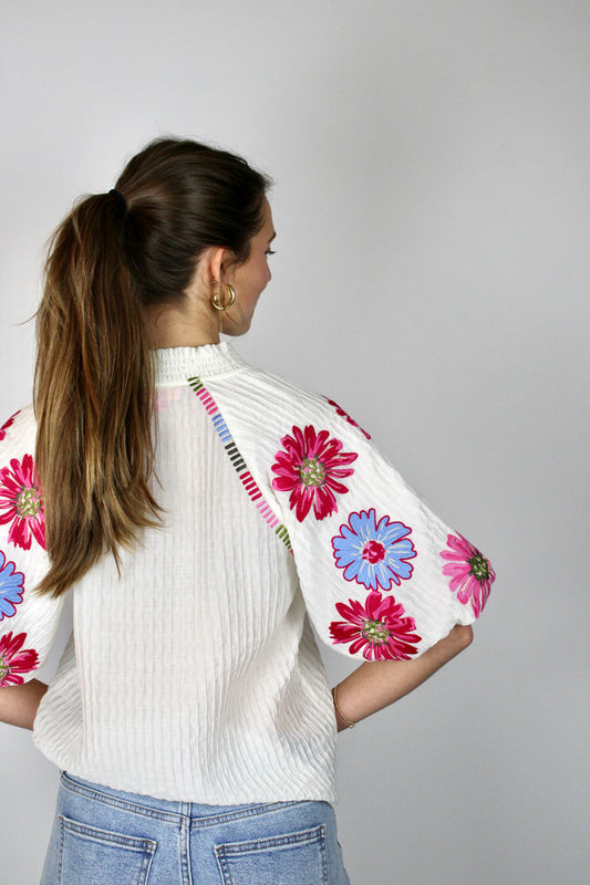 Floral Puff Sleeve Blouse