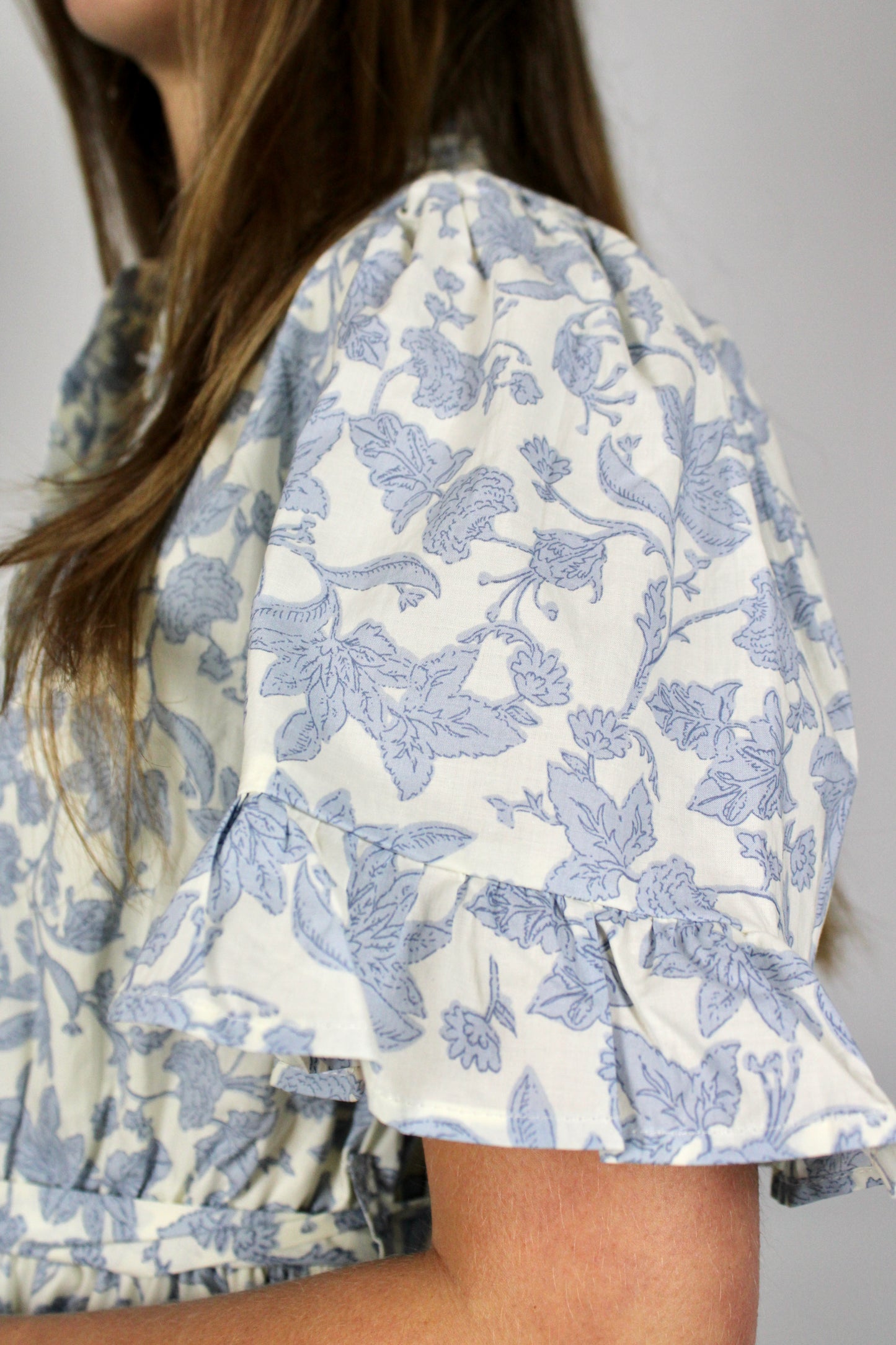 Blue and White Floral Mini Dress