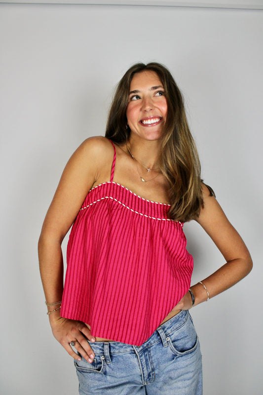Pink Striped Top