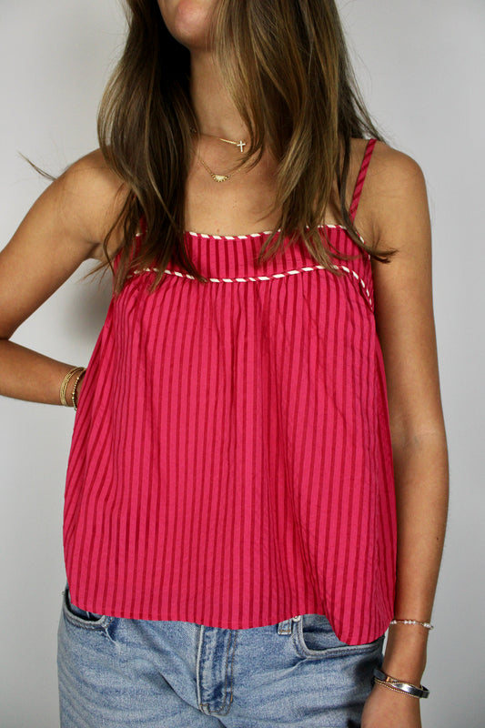 Pink Striped Top