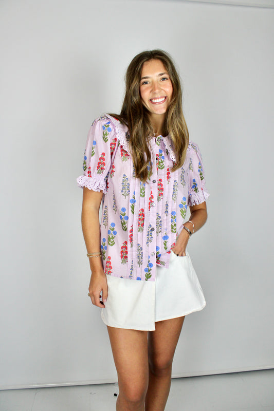 Lilac Floral Blouse