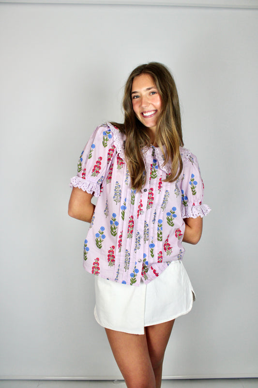 Lilac Floral Blouse
